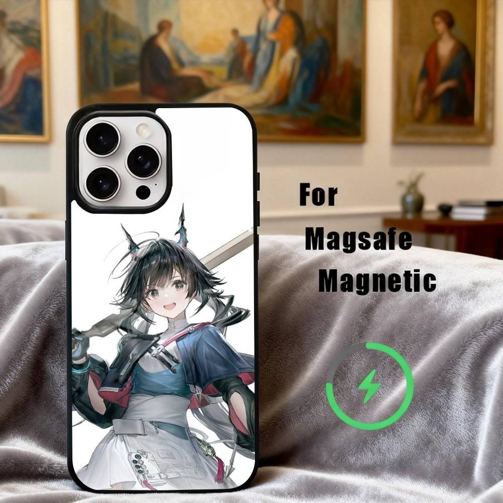 A-Arknight-T E-Enfield G-Game Чехол для телефона iPhone17,16,15,14,13,12,11 Plus,Pro Max Магнитный для Magsafe Беспроводная зарядка