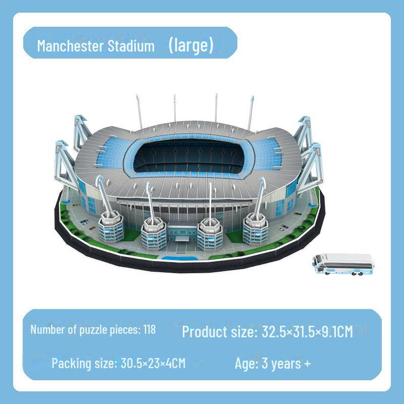 Реал Мадрид 3D Пазл Футбольное Поле Модель: Игрушка для сборки без клея и кубок Лиги чемпионов - идеальный подарок на день рождения для мужчин