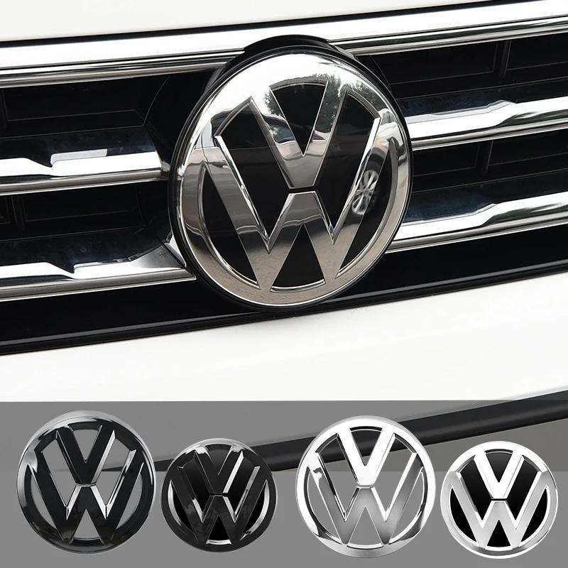 YKPSC1 For VOLKSWAGEN VW 2Pcs Chrome Car Front Radiator Grille Emblem 137MM+Rear Trunk Lid Badge 115MM Auto Emblem For Volkswagen VW Go