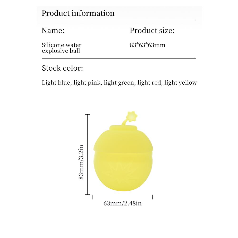 FE# Silicone Reusable Water Balloons Splash Refillable Water Bombs for Kids (Yel