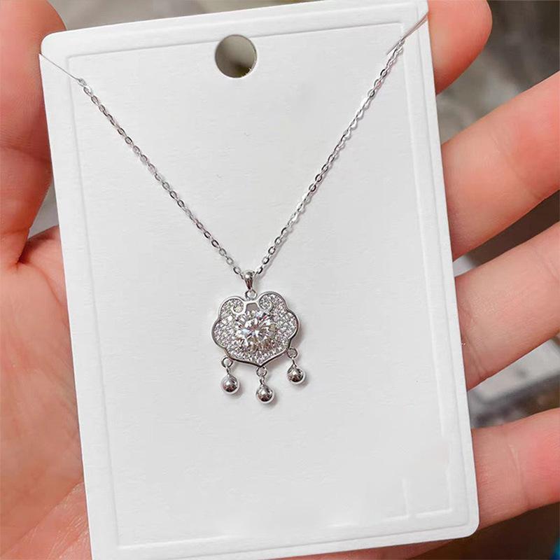 Серебряное ожерелье S925 с замком безопасности и кисточками, серебряные бусины, ключица, женское, легкое, роскошное, высокого качества, в китайском стиле