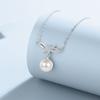 Pearl Bow Necklace Women's Fashion Versatile Clavicle Chain Diamond Pendant Necklace