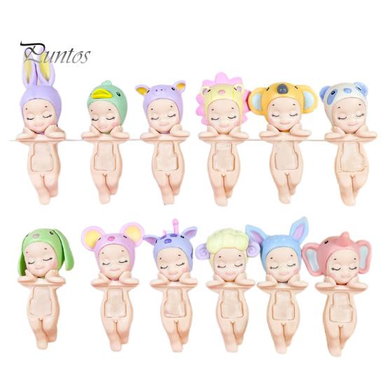 12 шт., держащая подбородок ангела, кукла, фрукт, головной убор, животное, фигурка ангела, ПВХ, мультяшная фигурка ангела, книжная полка, настольное украшение, орнамент
