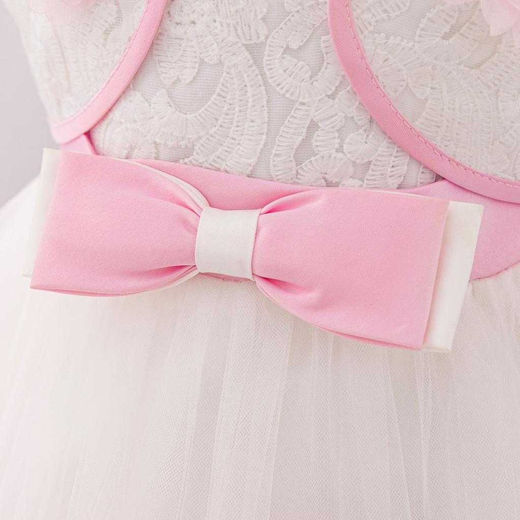 Розовое платье для крещения малышей, празднование первого дня рождения девочки, свадебное платье из тюля с бантом, платье принцессы на выпускной для детей, костюмы подружек невесты