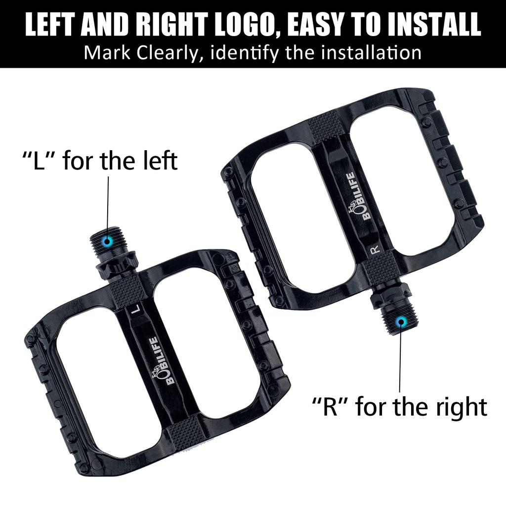2 Bearing Mountain Bike Pedals MTB Pedals Bicycle Flat Pedals Aluminum Sealed Bearing Lightweight Platform for Road Mountain BMX MTB Bikes - 9/16"