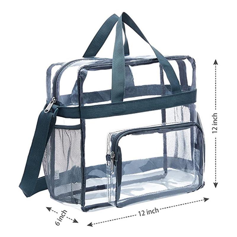 Portable Transparent Shoulder Crossbody Bag Tote Satchel PVC Handbag For Women Lady Large Capacity Clear Bag Shopping Handbag