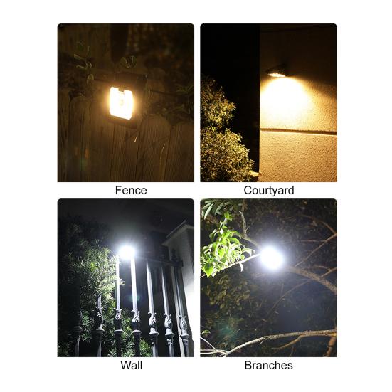 Solar Motion Sensor Wall Light Energy-Saving Rechargeable Solar Lamp Waterproof Clip-On Outdoor Lamp for Garden Patio Pathway