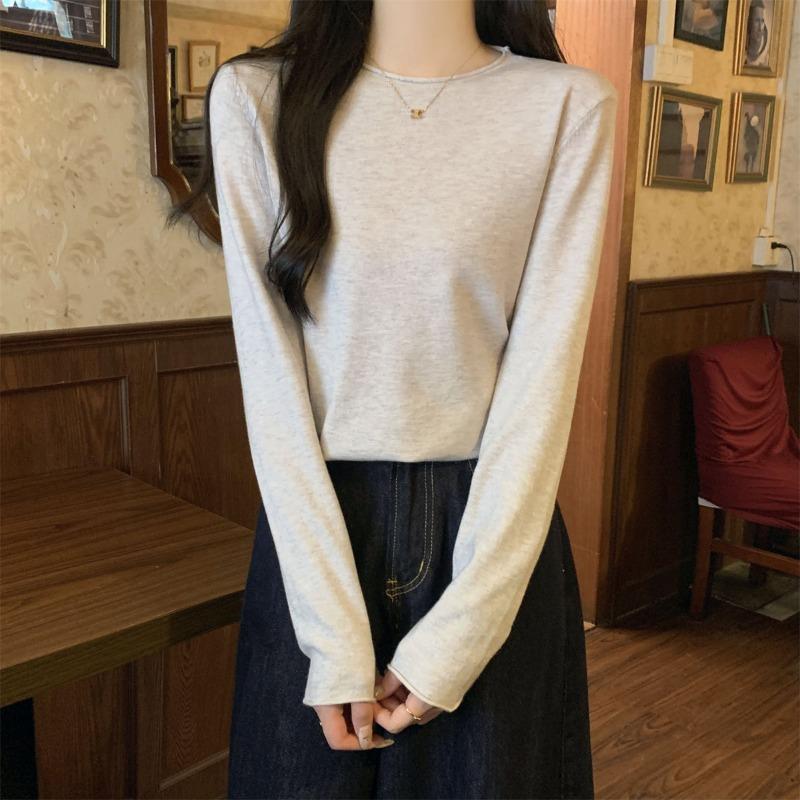 Свитер с плечами женский мягкий восковой внутренний вязаный свитер осень и зима повседневный простой базовый топ с длинными рукавами