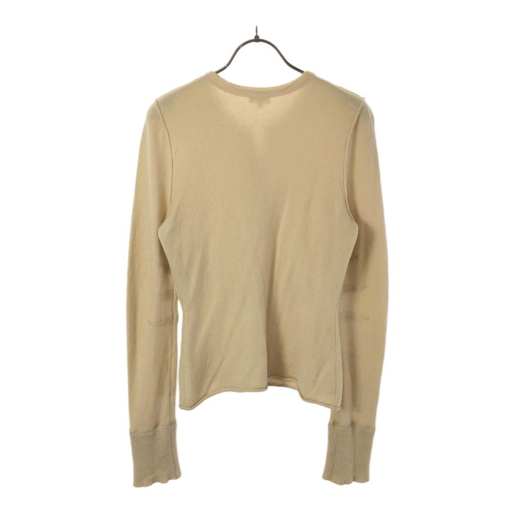 FOXEY Made In Japan 100% Cashmere Long Sleeve Knit Cardigan 40 Beige Women Used