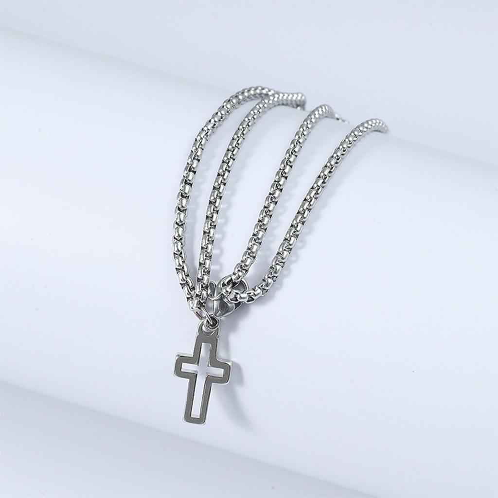 1 шт. Хип-хоп серебристый цвет крест двухслойная цепочка браслет для мужчин женщин браслет