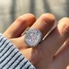 Big Crystal Cubic Zirconia Luxury Rings for Women Gorgeous Engagement Wedding Accessories New Fashion Jewelry Wholesale
