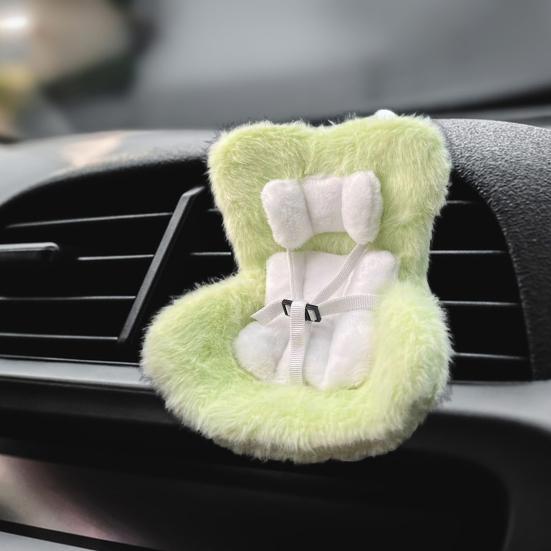 Плюшевое кукольное автокресло с зажимом для вентиляционного отверстия, настольная подставка, мягкая пушистая подушка, ремни безопасности, симпатичное украшение для автомобиля для коллекционеров и поклонников
