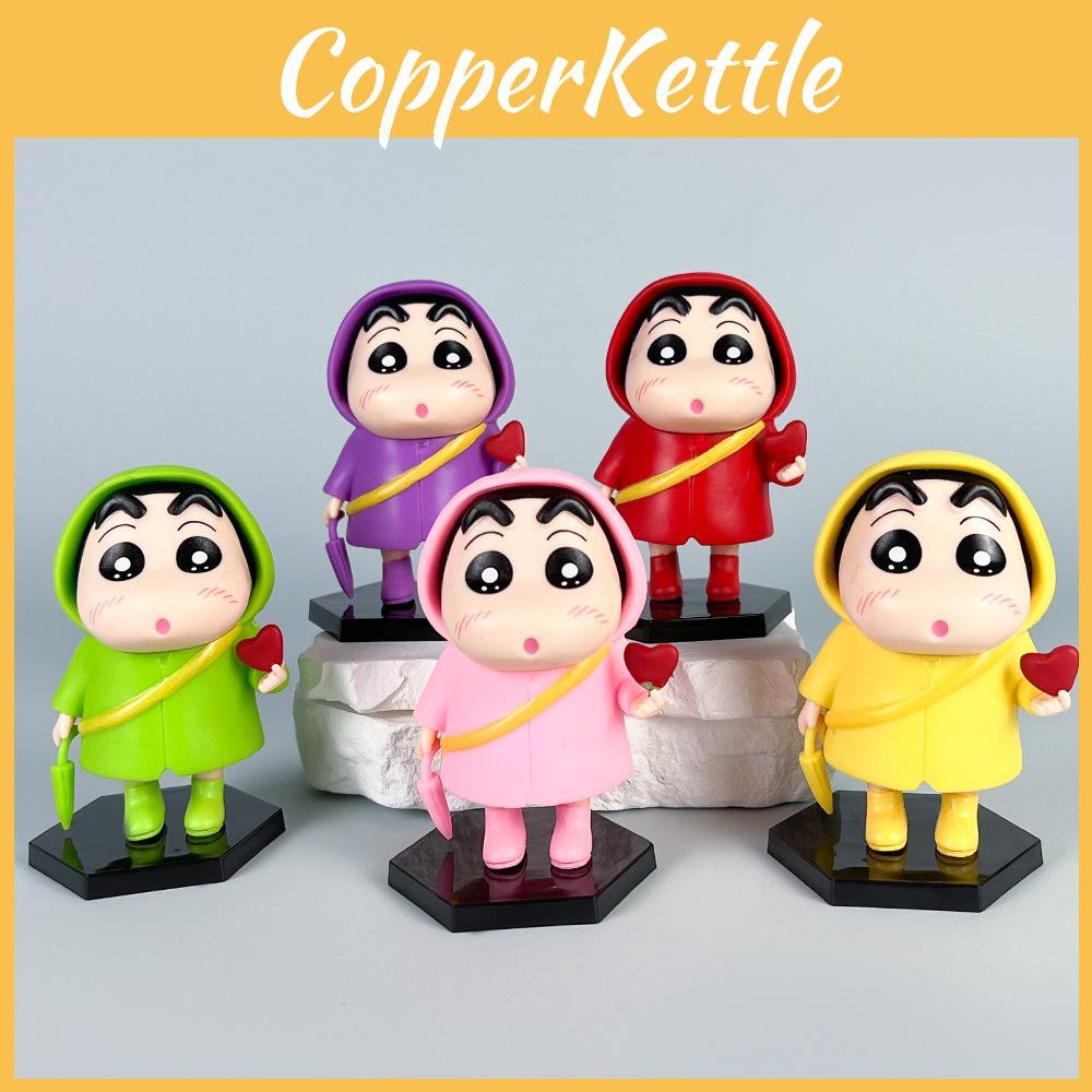 Крошка Шин-чан Дождевик с сердцем ПВХ Коллекционные фигурки В непрозрачной упаковке Для поклонников аниме