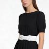 Faux Leather Decorative Waistband for Women's Dresses Elastic Buckles Adjustable Design for Fashionable Look and Comfort  90cm White
