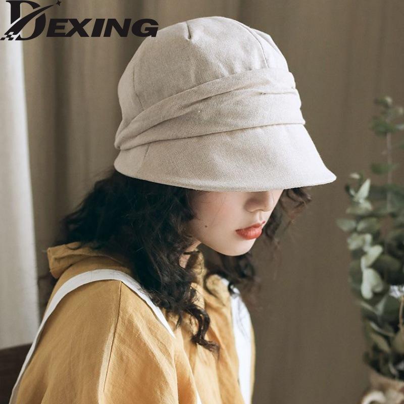 Женская весенне-летняя корейская литература, искусство, берет для отдыха, летняя шляпа от солнца в стиле ретро, праздничная шляпа с небольшими полями, женские кепки, пляжная шляпа