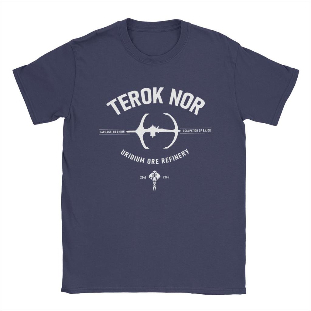 Мужские футболки Stars Treks Deep Space Nine Terok Nor, 100% хлопок, винтажные футболки с коротким рукавом и круглым вырезом, размеры 4XL, 5XL