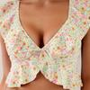 2025 Бикини с оборками и цветочным принтом Женский купальник-двойка пуш-ап Модный раздельный купальник Летний праздничный купальный костюм Пляжная одежда