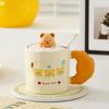Милый медведь пояс керамическая чашка набор простая офисная кружка девушка пара чашка мультяшная личность чашка для воды