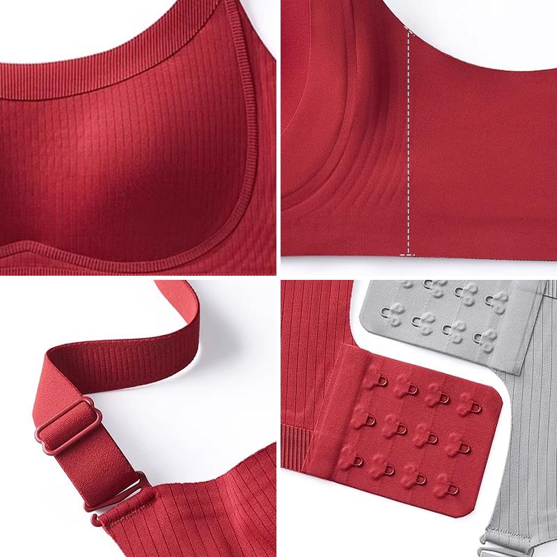 Seamless Plus Size Bra Wireless Bras for Women Full Cup Bra Sexy Underwear Red Color Brassiere M-3XL