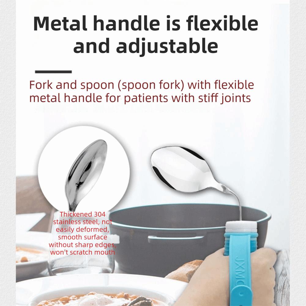 Angle Adjustable Anti-Slip Eating Spoon Anti-Shake Food Aid Fork Stroke Recovery