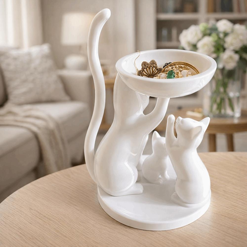 Decorative Jewelry Storage Tray 3D Printed Desktop Ring Holder Cat Jewelry Tray Jewelry Storage