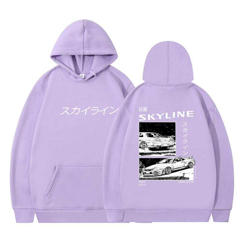 Autumn and Winter New Anime Drift AE86 Initial D Printing Fashion Casual Hooded Men's and Women's Sweatshirt