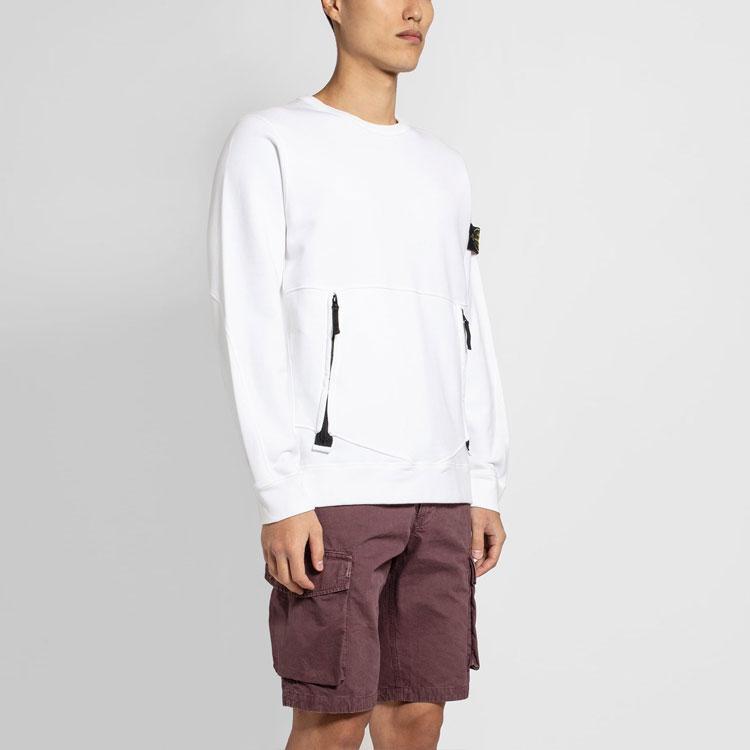 STONE ISLAND Мужская толстовка с капюшоном на молнии и карманами Ss21 Casual, белая 741563451-V0001