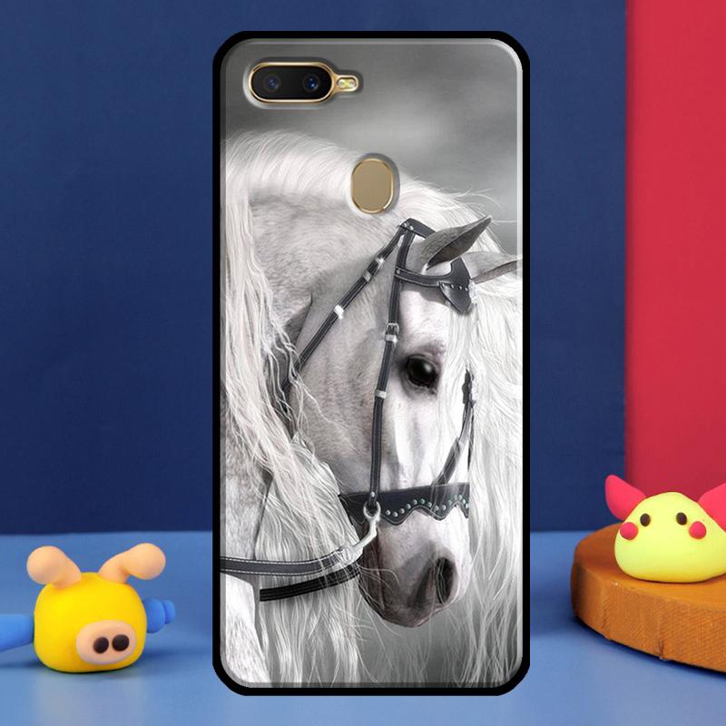 Чехол-скетч с лошадью для Oppo A16 A76 A96 A58 A78 A98 A5 A9 A91 A15 A17 A77 A52 A72 A74 A94 A54S A57S