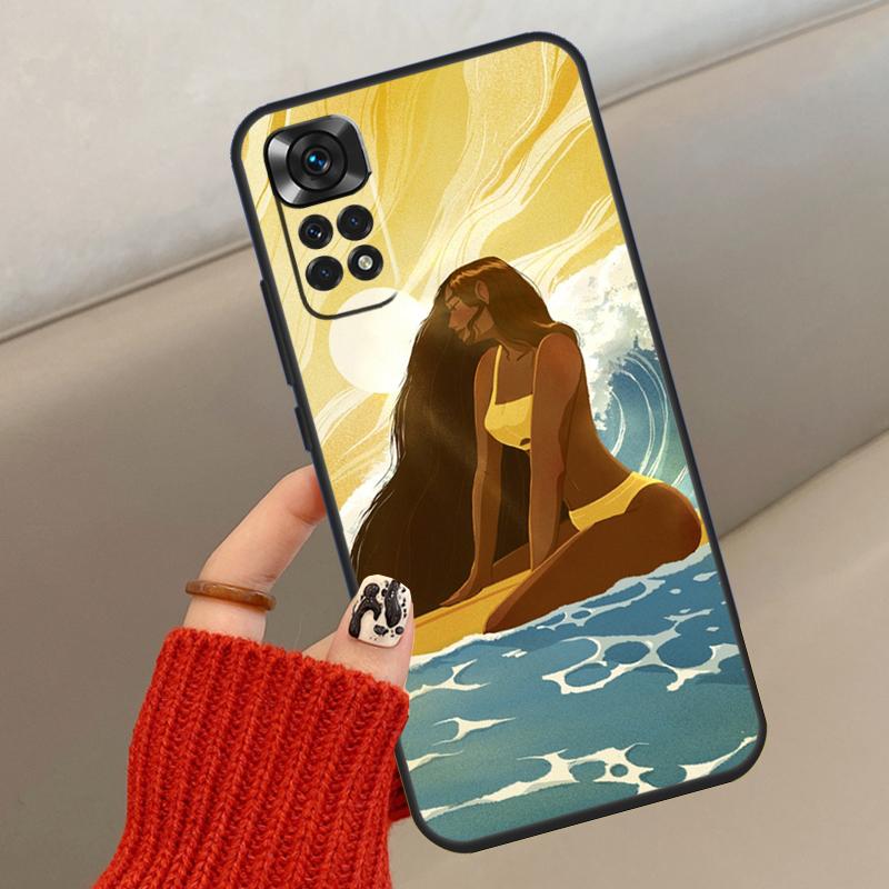 Surfboard Surfing Surf Girl Case For Xiaomi Redmi Note 14 13 12 11 10 15 Pro Plus Cover For Redmi 15 15C 12C 10C 13C 14C