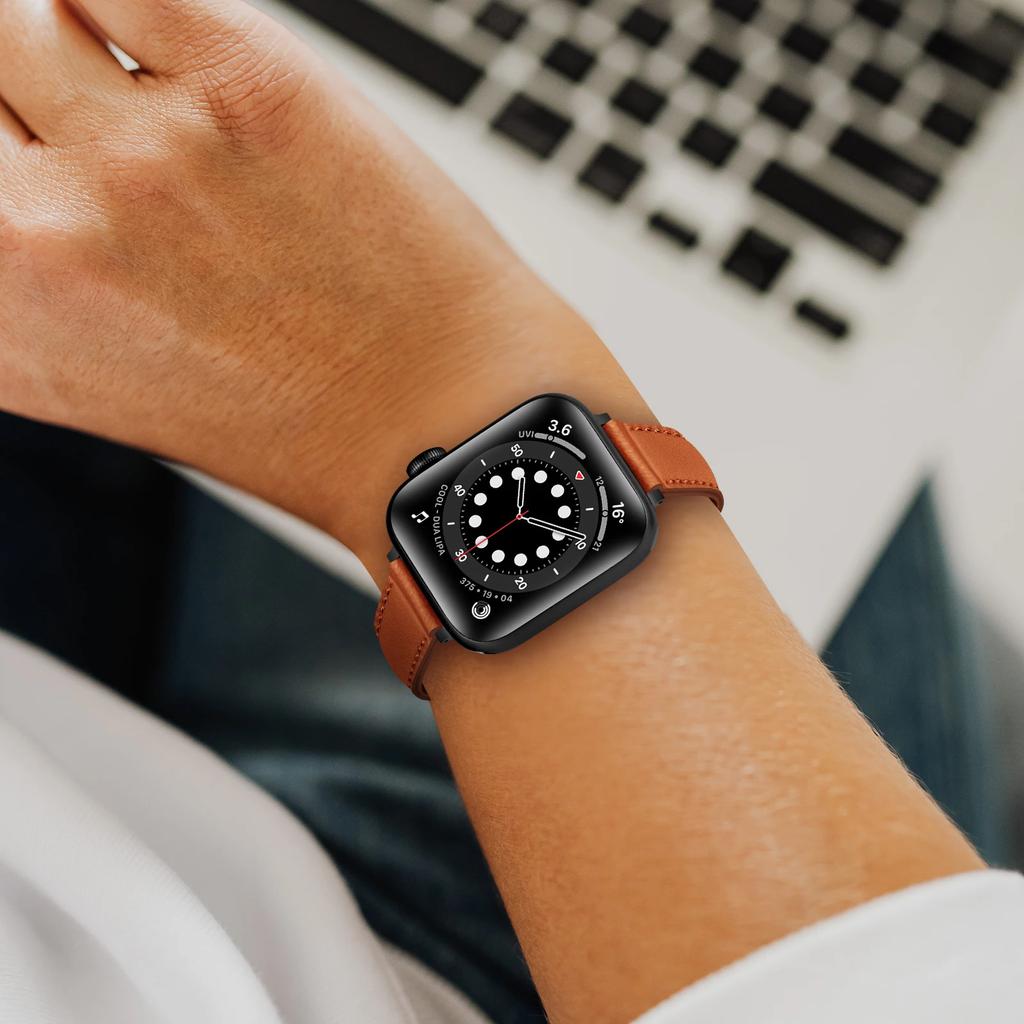 Ремешок из кожи для часов Apple Watch Band 38/40/41MM 42/44/45MM Браслет для iWatch 8 7 3 4 5 6 SE 49mm Smartwatch Аксессуары