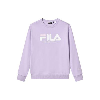 Fila Свободный крой Пуловер из трикотажа с логотипом Толстовка с длинным рукавом Толстовка унисекс Светло-фиолетовый F11U249201F-VT