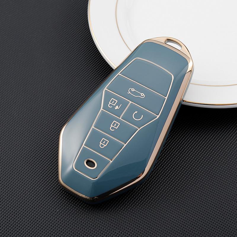 Элегантный защитный чехол для ключа автомобиля GAC Aion Z03 с золотой окантовкой для мужчин и женщин