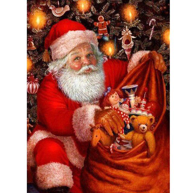 Санта-Клаус DIY 5D алмазная живопись полный круглый горный хрусталь мультфильм Снеговик Алмазная вышивка крестиком мозаика Рождественский подарок