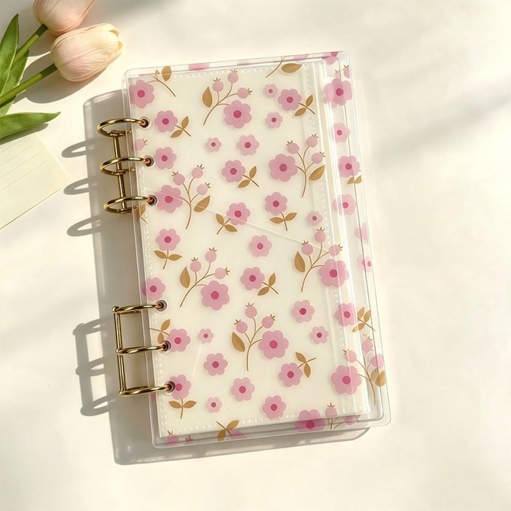 Floral Print Loose Leaf Notebook Transparent Handmade Scrapbook School Office Supplies