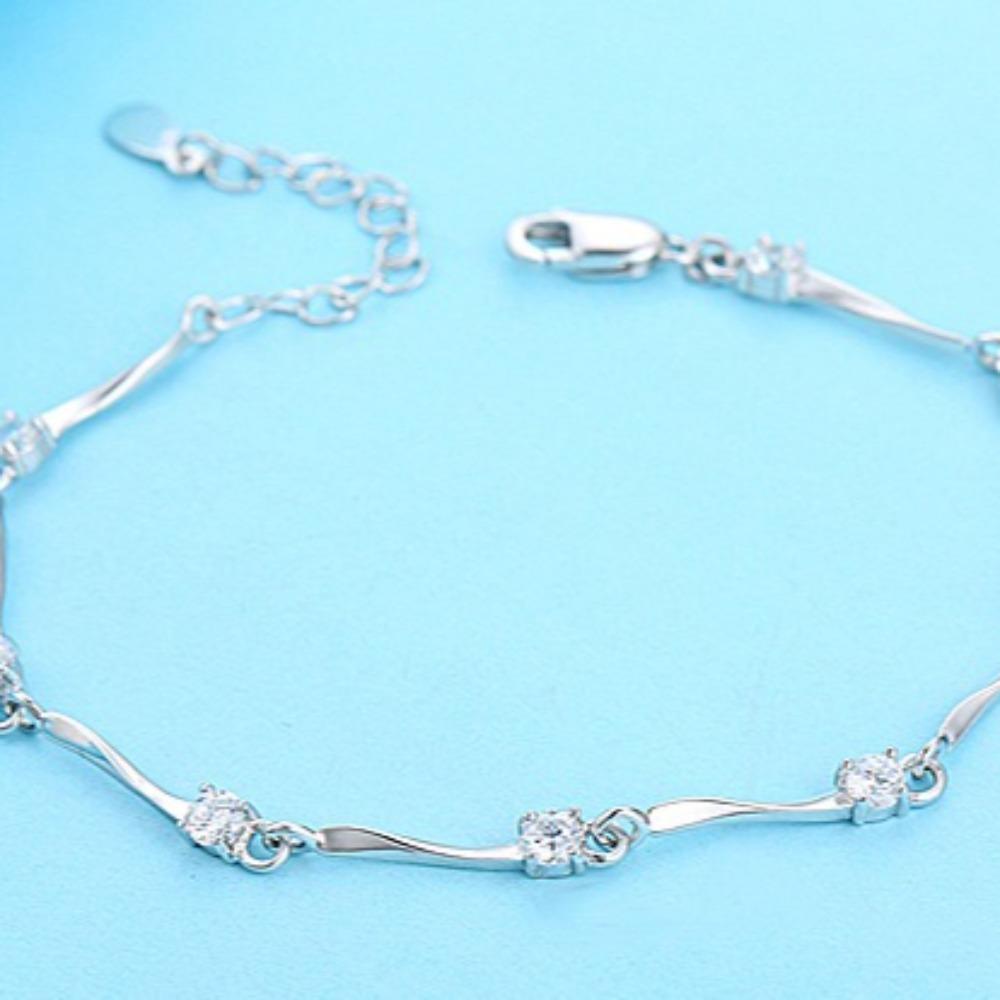 Silver Plated Bamboo Bracelet Elegant Womens Jewelry Perfect Birthday Valentines Day Gift