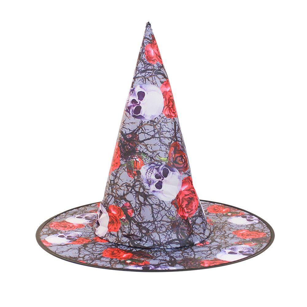 Masquerade Ribbon Pleated Wizard hat Cosplay Props Top Pointed Cap Halloween Witch Hat Adult Kids