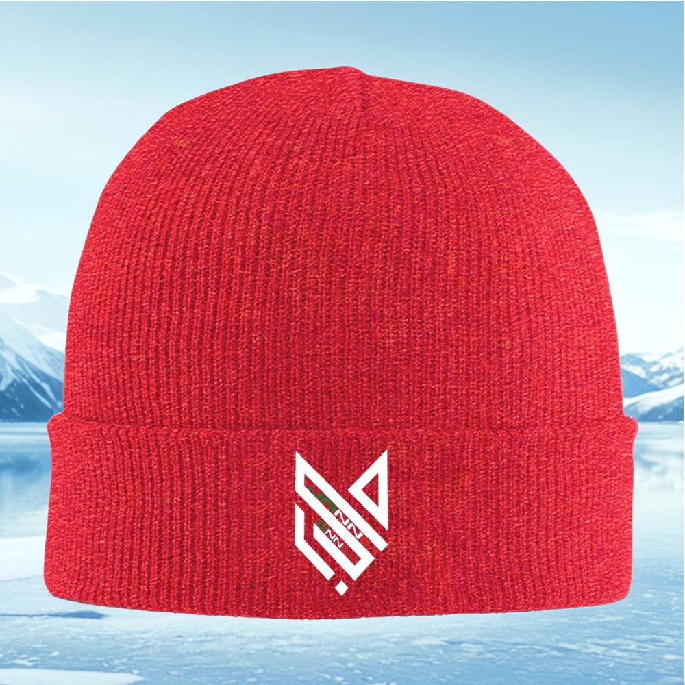 Green Red Words Geometric Design Abstract Men Women Unisex Knitted Hat Beanie Pullover Cap Winter Thermal Warm Christmas Outdoor