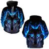 Крутая мода Волк 3D Печатный Толстовка Новинка Harajuku Animal Streetwear Смешная Толстовка Унисекс Повседневный Пуловер