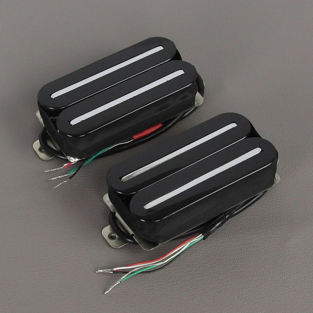 FLEOR Комплект звукоснимателей Humbucker с горячими двойными рельсами для грифа и бриджа, для электрогитары, Белый/Черный