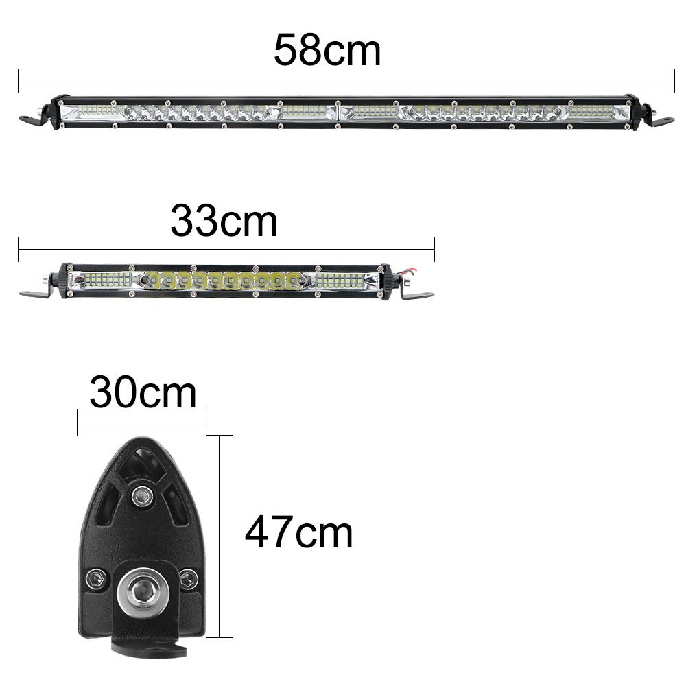 10 20 дюймов 10-30 В Автомобильная светодиодная балка рассеянного света для вождения, Светодиодная рабочая фара для Jeep ATV Грузовиков Трактора Внедорожная рабочая лампа Супер яркая