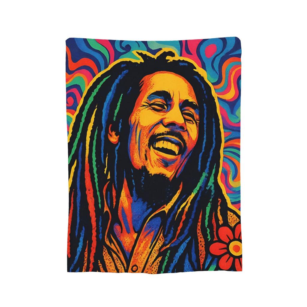 Bob Marley Reggae Ajax Fleece Blanket Rasta Music Creative Throw Blankets for Sofa Bedding Lounge Rug Piece,