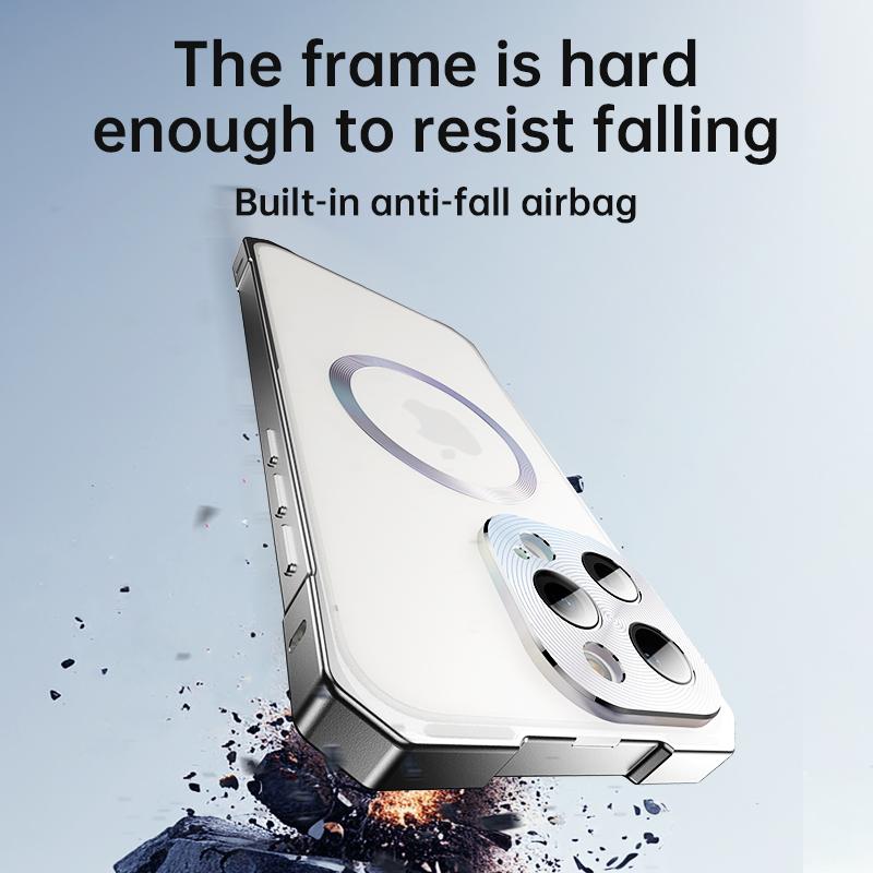 Чехол для телефона из алюминиевого сплава для iPhone 16 Pro 15 Pro Max для Magsafe, магнитный, ударопрочный, прозрачный, жесткий, из ПК, чехол-бампер