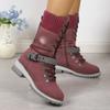 Fashion 2024 Winter Outdoor Shoes for Women Side Zip Women's Mid-Calf Boots Square Heel Casual Women's Shoes Med Heel Ladies Boots