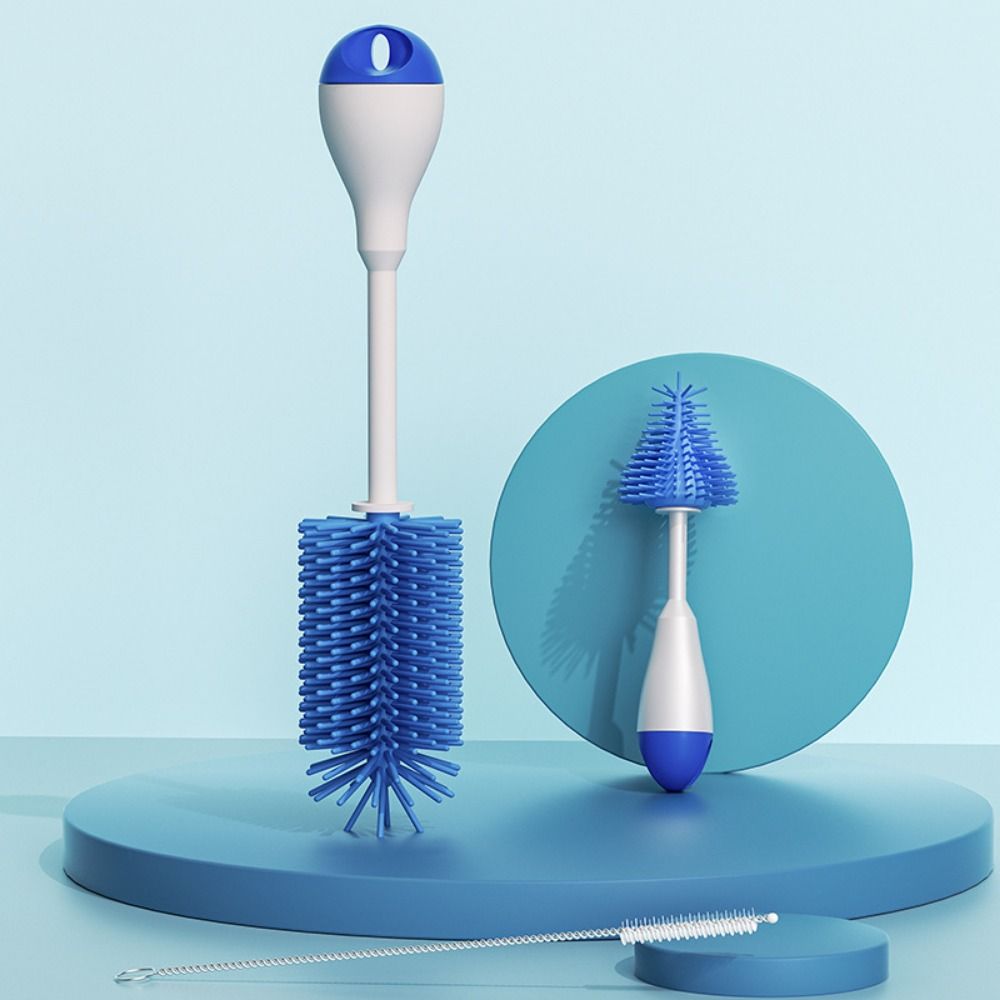 Long handle Baby Bottle Brush Set All-Round Silicone Feeding Bottle Cleaners Straws