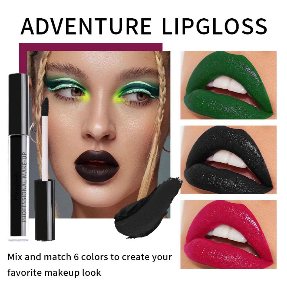 MAXFINE Halloween Lip Glaze Lipstick Without Dipping Cups, Waterproof, Not Discoloration