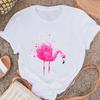 Women T-shirts  Style Flamingo Animal Beach Clothes Fashion Casual Female Lady Short Sleeve Shirt T Tee Graphic Tshirt Top