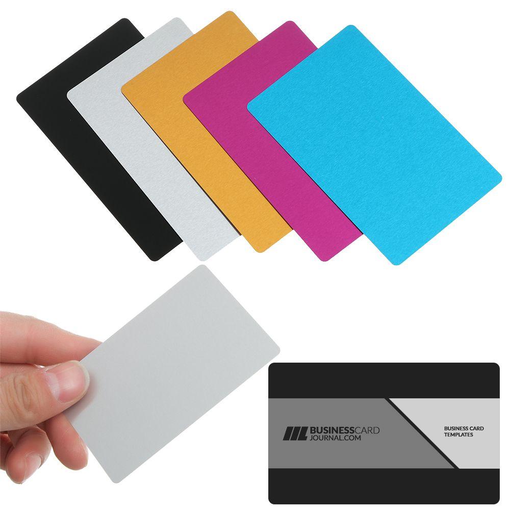 50 Pcs/Set Smooth Laser Engraving Aluminum Business Card Name Cards Blank Metal Carte