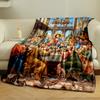 Religious Iconography Last Supper SceneFlannel blanket for bedroom, living room, sofa, and nap