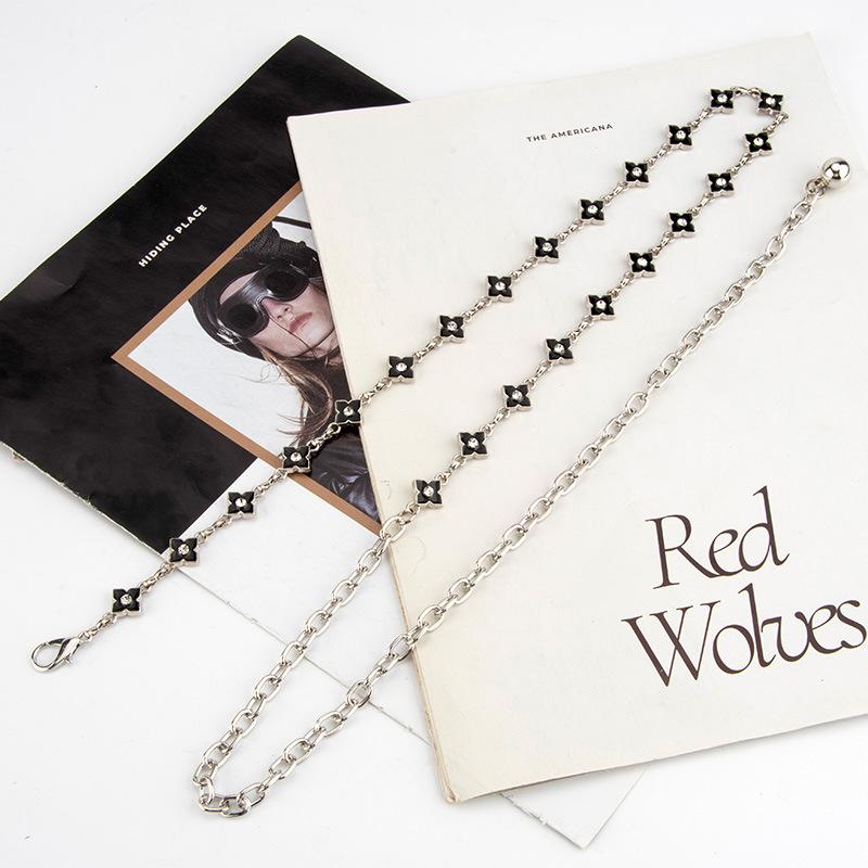 Ladies Metal Slim Waist Chain Star Clover Dress Accessories Belt Chain Ladies
