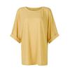 Women's Short Sleeve Dressy Solid Color Loose Top Summer Round Neck Loose Casual T-Shirt